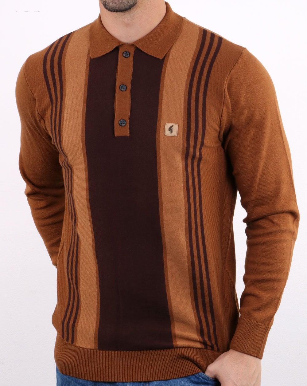 Gabicci Vintage Searle Poloshirt Honigbraun