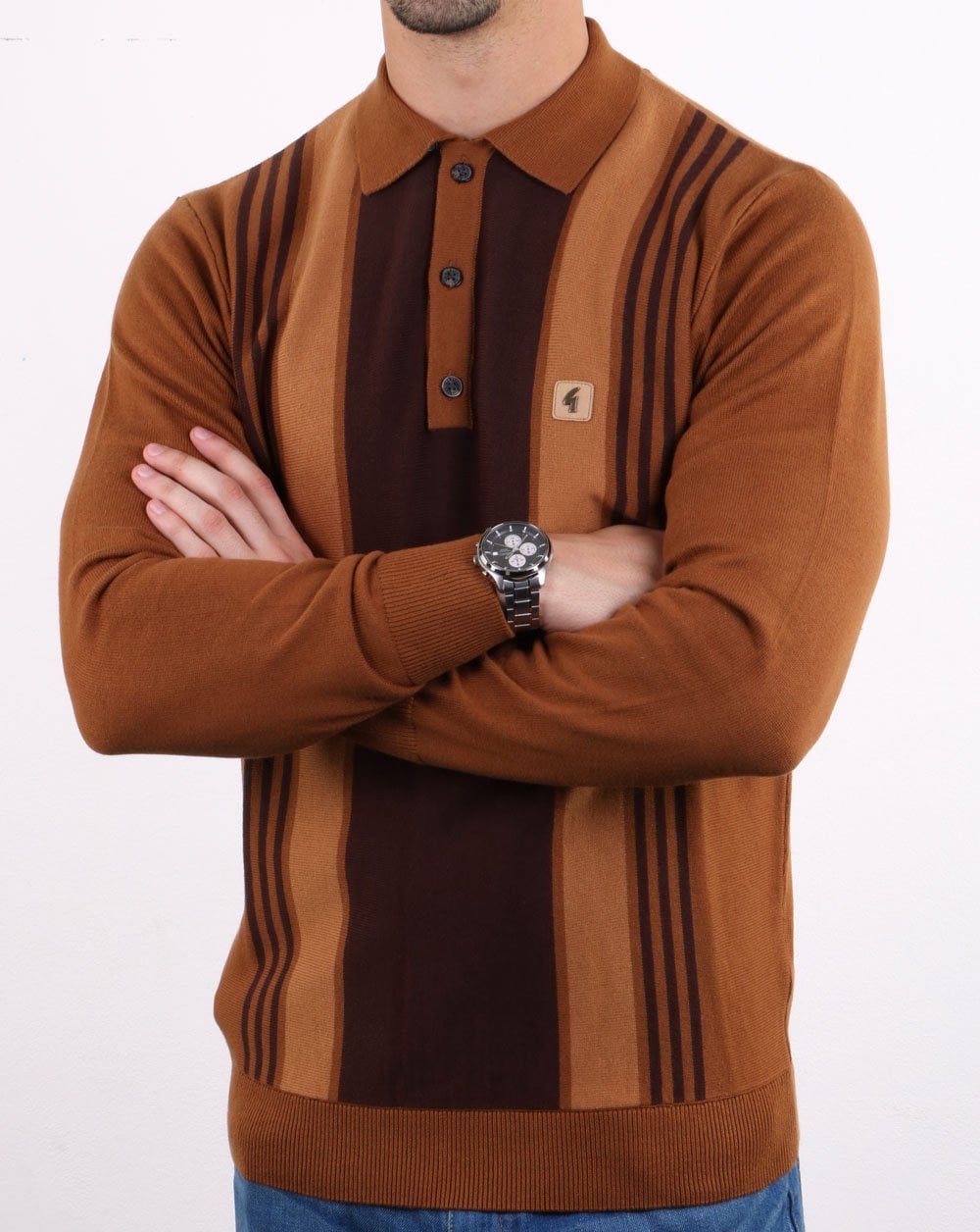 Gabicci Vintage Searle Poloshirt Honigbraun