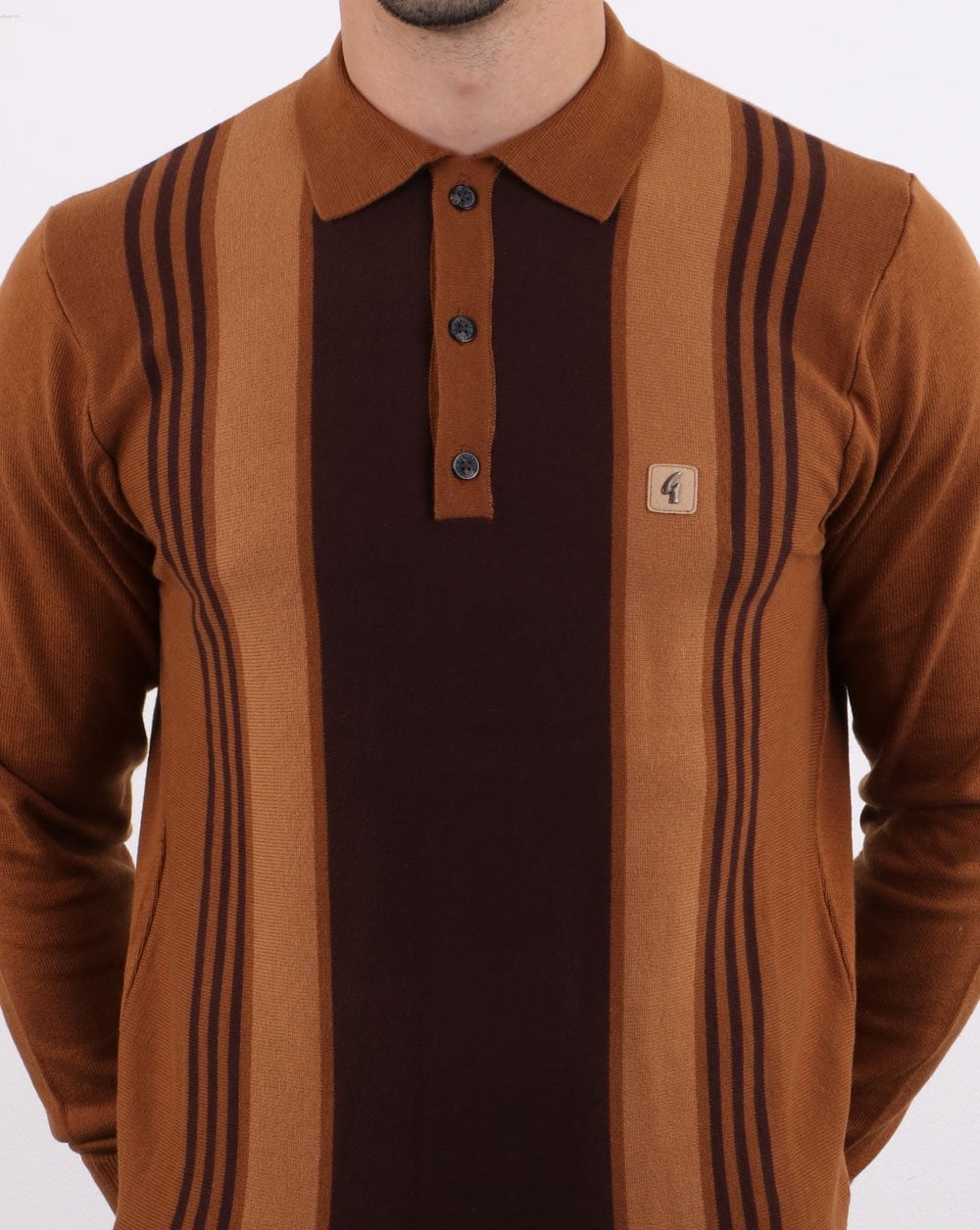 Gabicci Vintage Searle Poloshirt Honigbraun