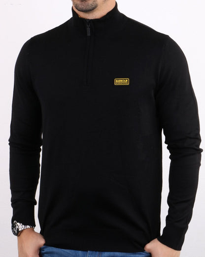 Barbour International Merino-Halbreißverschluss Schwarz