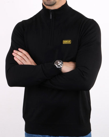 Barbour International Merino-Halbreißverschluss Schwarz
