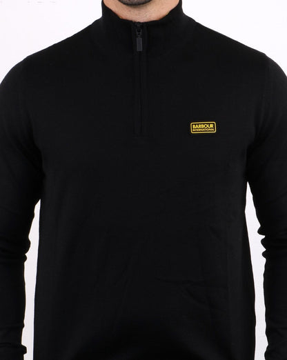 Barbour International Merino-Halbreißverschluss Schwarz