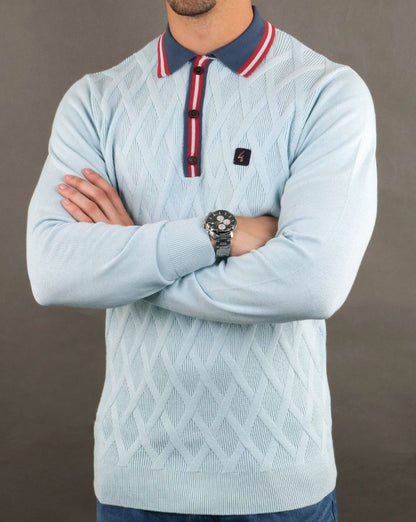 Gabicci Vintage Bretton Poloshirt Himmelblau