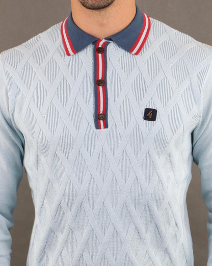 Gabicci Vintage Bretton Poloshirt Himmelblau