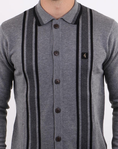 Gabicci Vintage Polo Full Button Grau