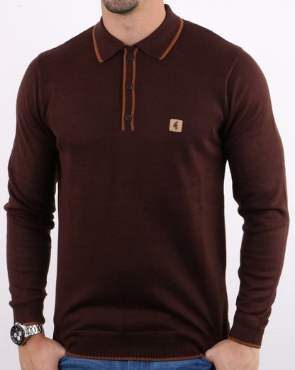 Gabicci Vintage Linekar Poloshirt Kakao