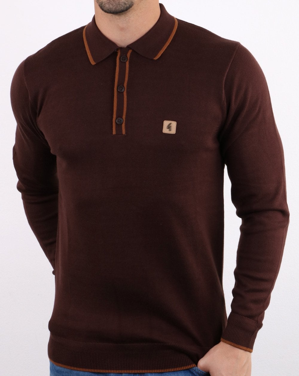 Gabicci Vintage Linekar Poloshirt Kakao