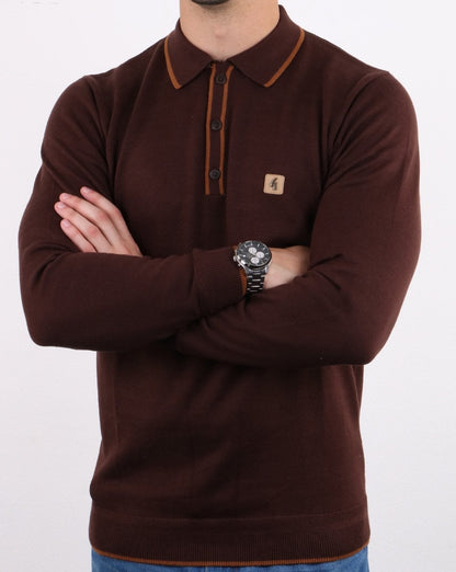 Gabicci Vintage Linekar Poloshirt Kakao