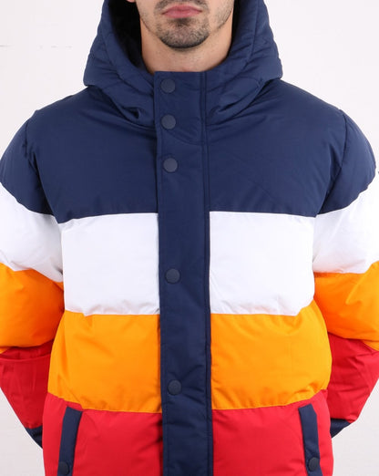 Fila Vintage Multi Pufferjacke Marineblau/Weiß/Orange
