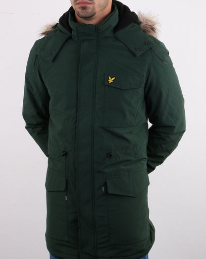 Lyle And Scott – Winterleichter Parka mit Microfleece-Futter in Jade