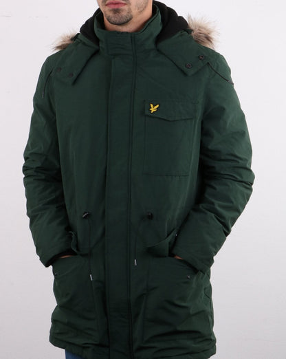 Lyle And Scott – Winterleichter Parka mit Microfleece-Futter in Jade