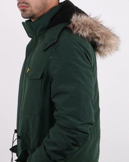 Lyle And Scott – Winterleichter Parka mit Microfleece-Futter in Jade