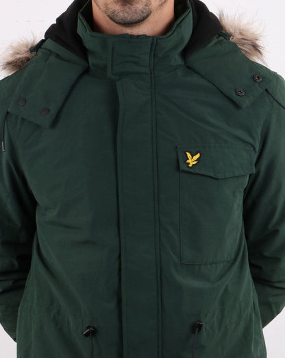 Lyle And Scott – Winterleichter Parka mit Microfleece-Futter in Jade