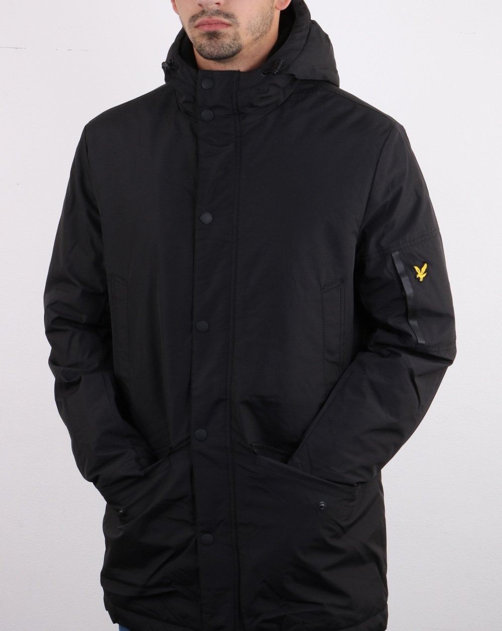 Lyle And Scott – Technischer Parka in echtem Schwarz