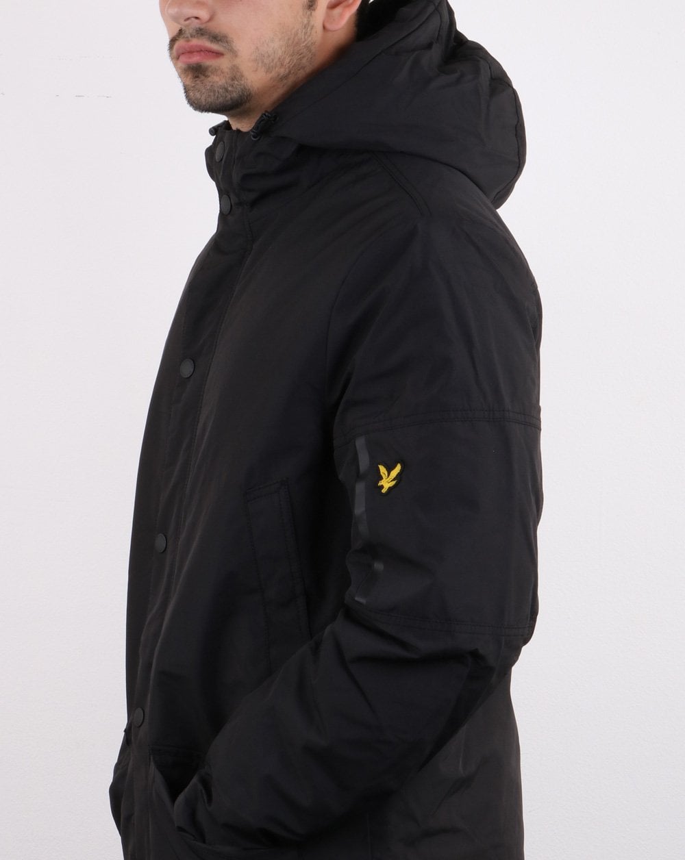 Lyle And Scott – Technischer Parka in echtem Schwarz