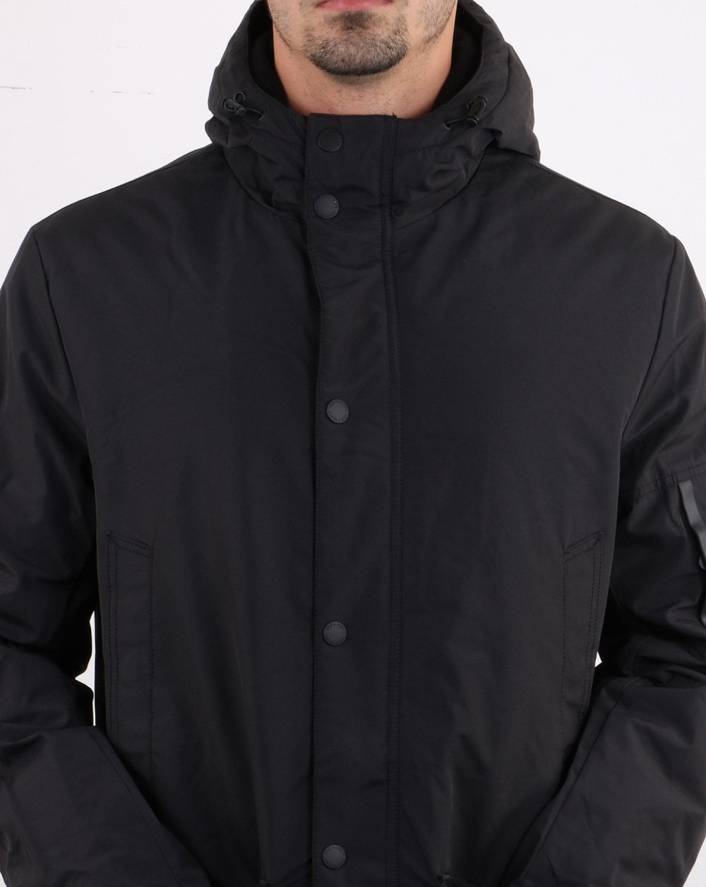 Lyle And Scott – Technischer Parka in echtem Schwarz