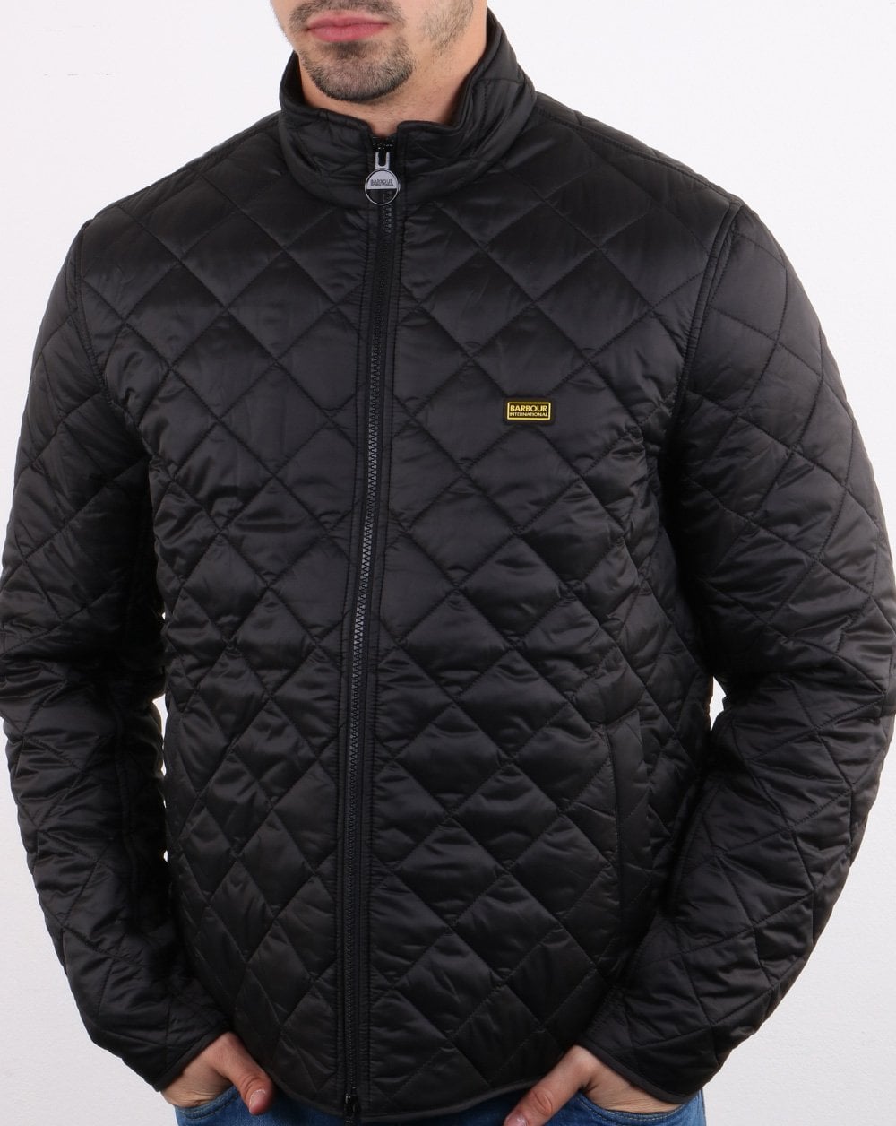 Barbour International Gear Steppjacke Schwarz