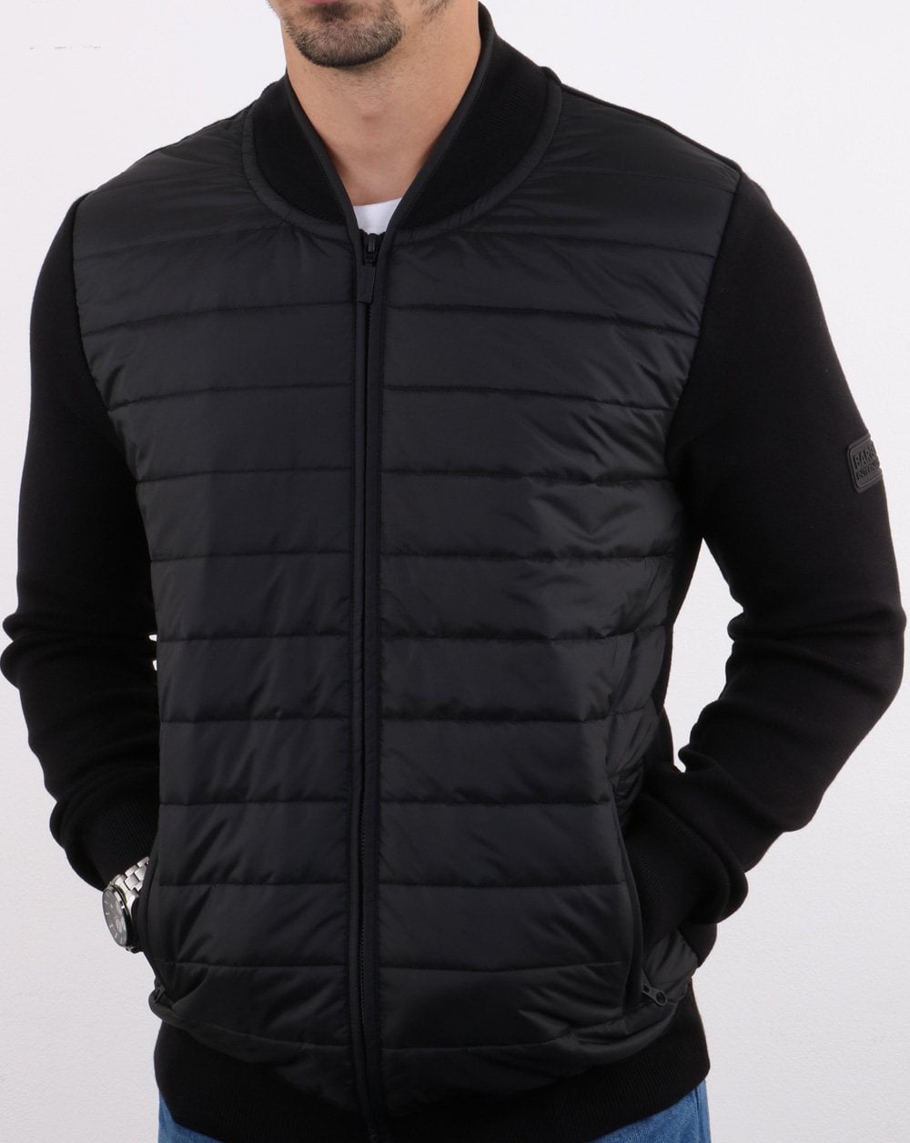 Barbour International Baffle Reißverschlussjacke Schwarz