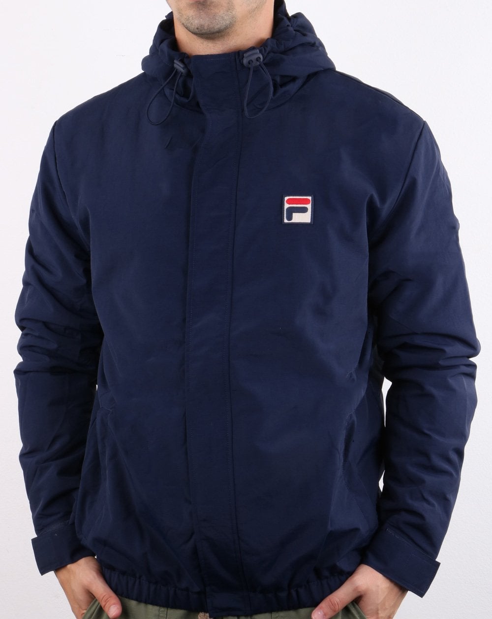 Fila – Gefütterte Vintage-Terrassenjacke in Marineblau