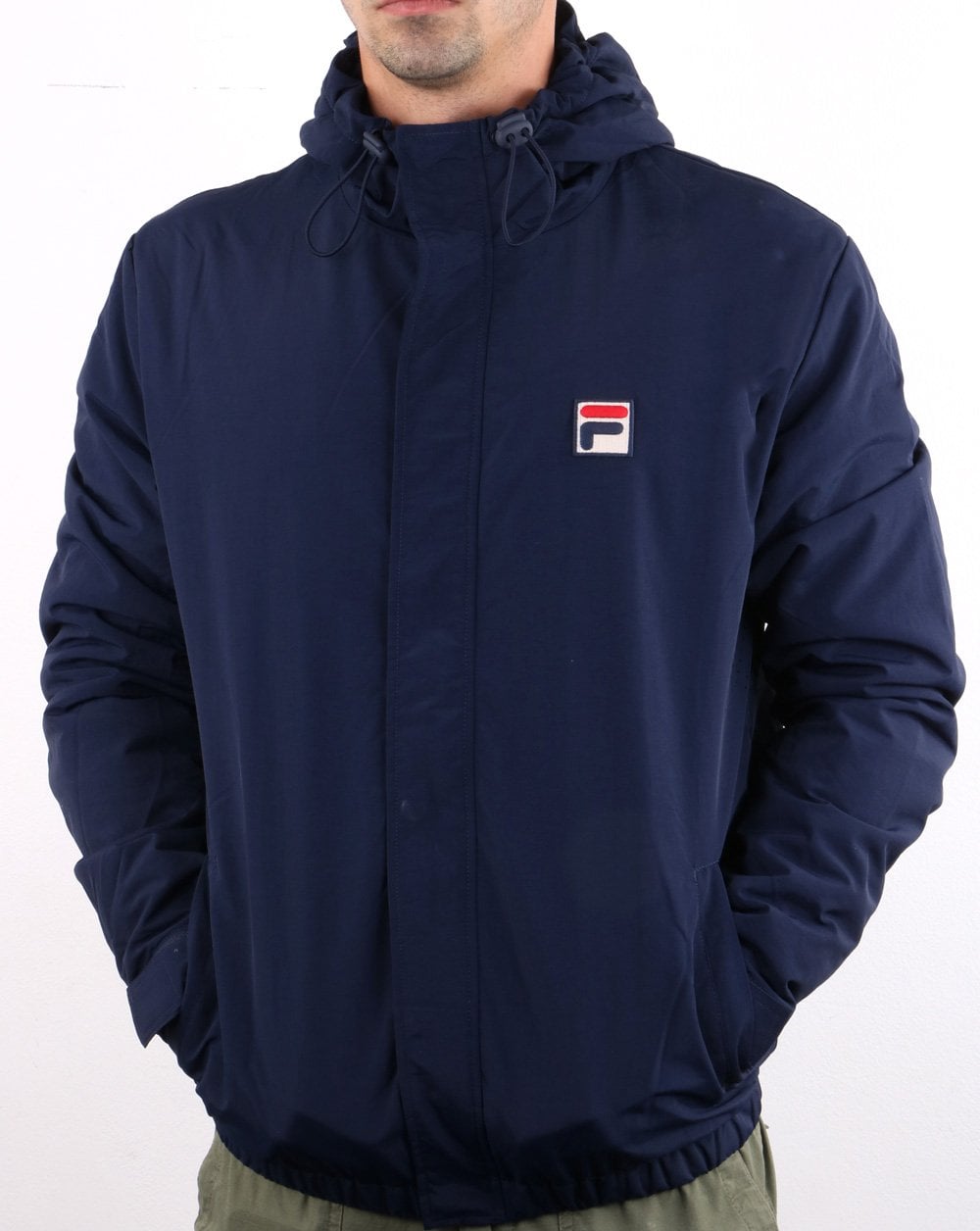 Fila – Gefütterte Vintage-Terrassenjacke in Marineblau