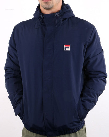 Fila – Gefütterte Vintage-Terrassenjacke in Marineblau
