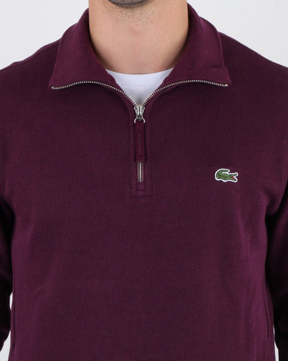 Lacoste – Oberteil mit Viertelreißverschluss, Dunkelviolett