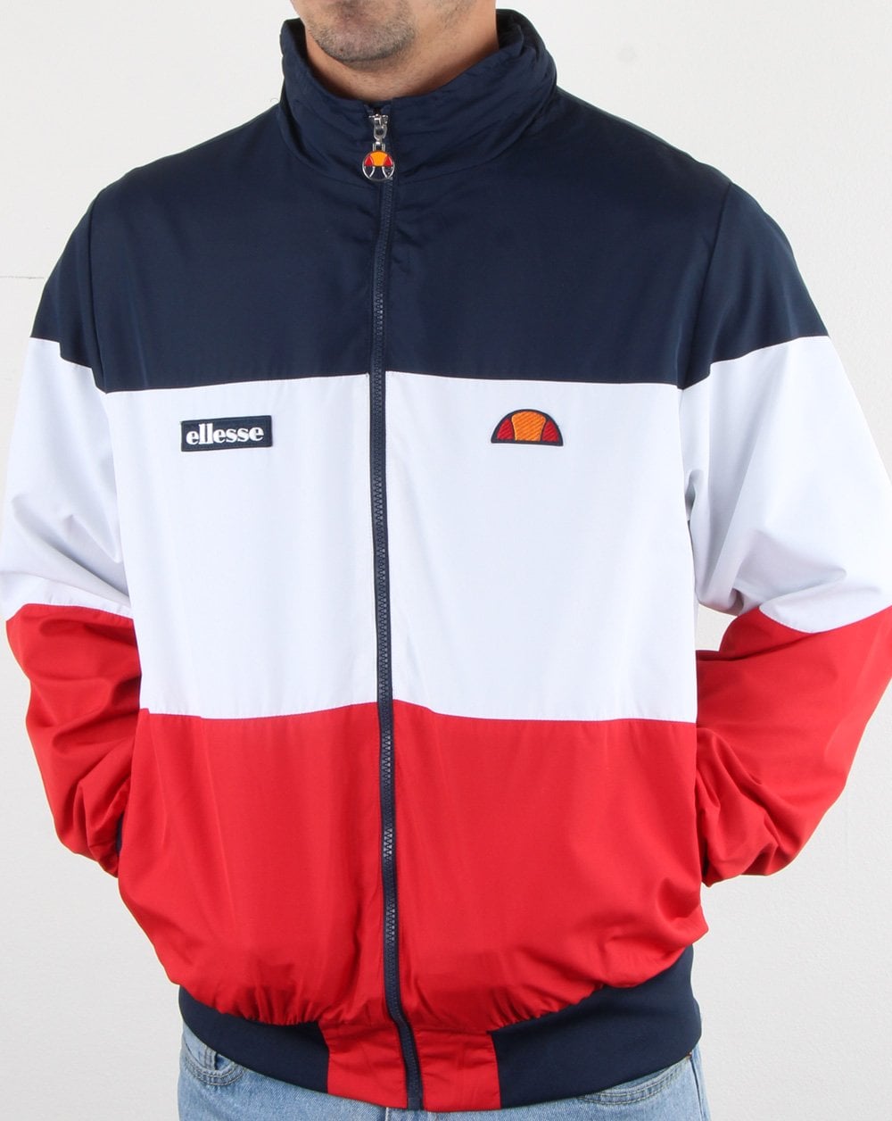 Ellesse Blockjacke Rot/Weiß/Marineblau