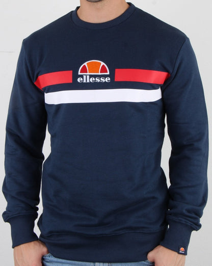 Ellesse – Sweatshirt „Duo Stripe“ in Marineblau