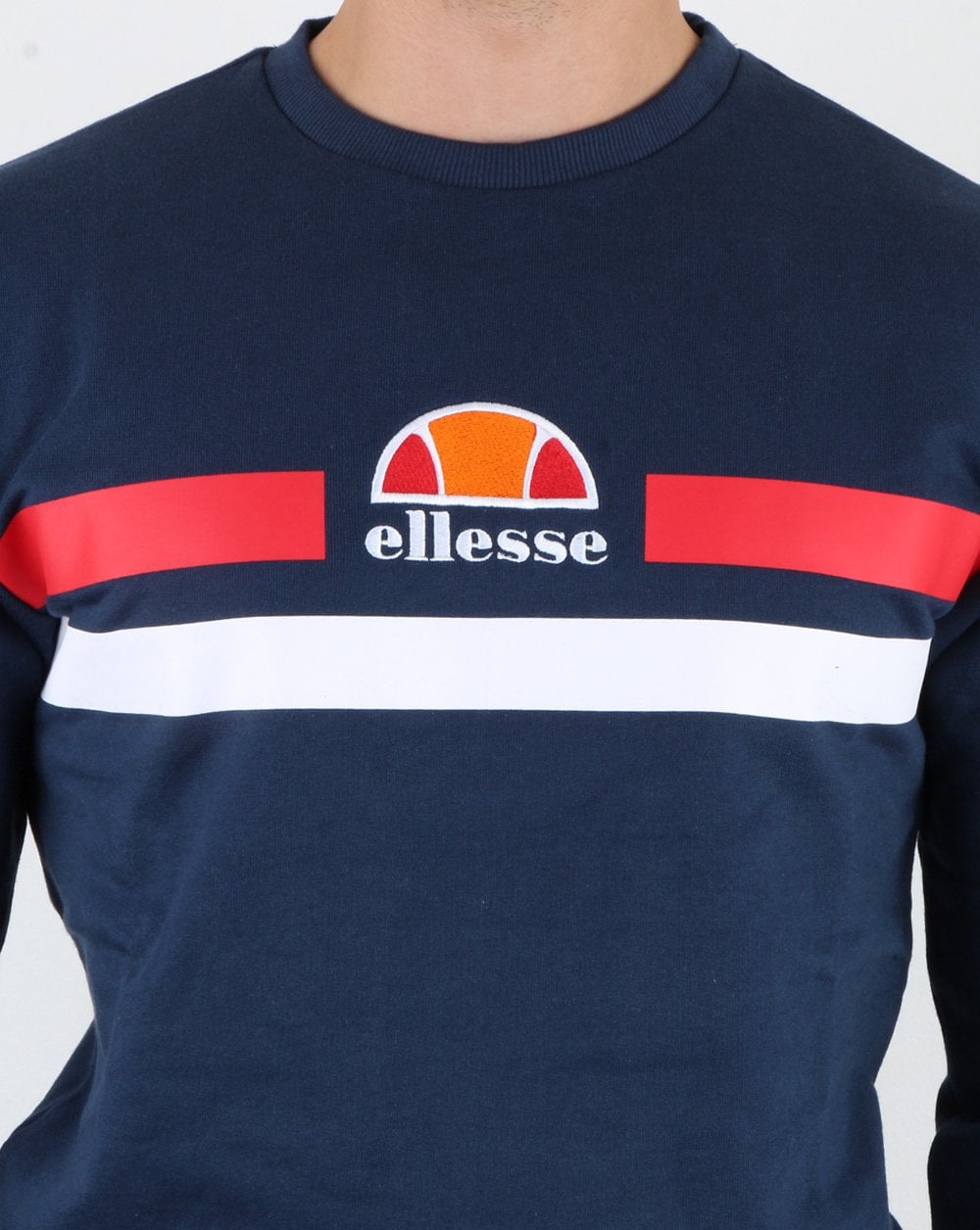 Ellesse – Sweatshirt „Duo Stripe“ in Marineblau