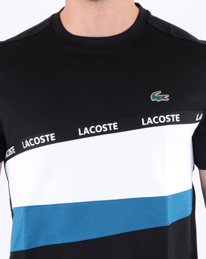 Lacoste Stripe Block T-Shirt Schwarz/Weiß