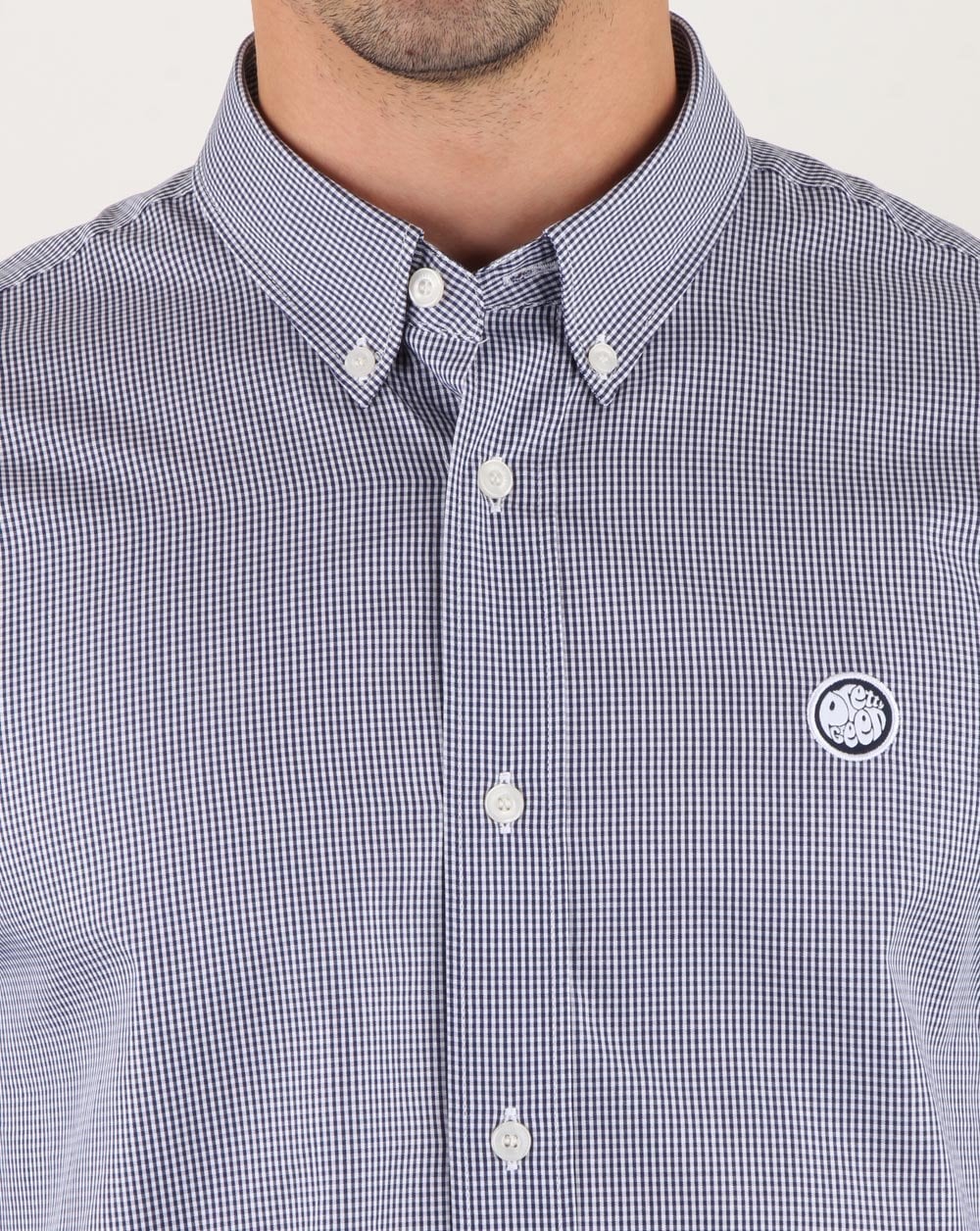 Pretty Green – Hendry – Kariertes Hemd in Marineblau