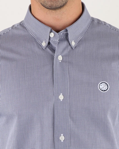 Pretty Green – Hendry – Kariertes Hemd in Marineblau