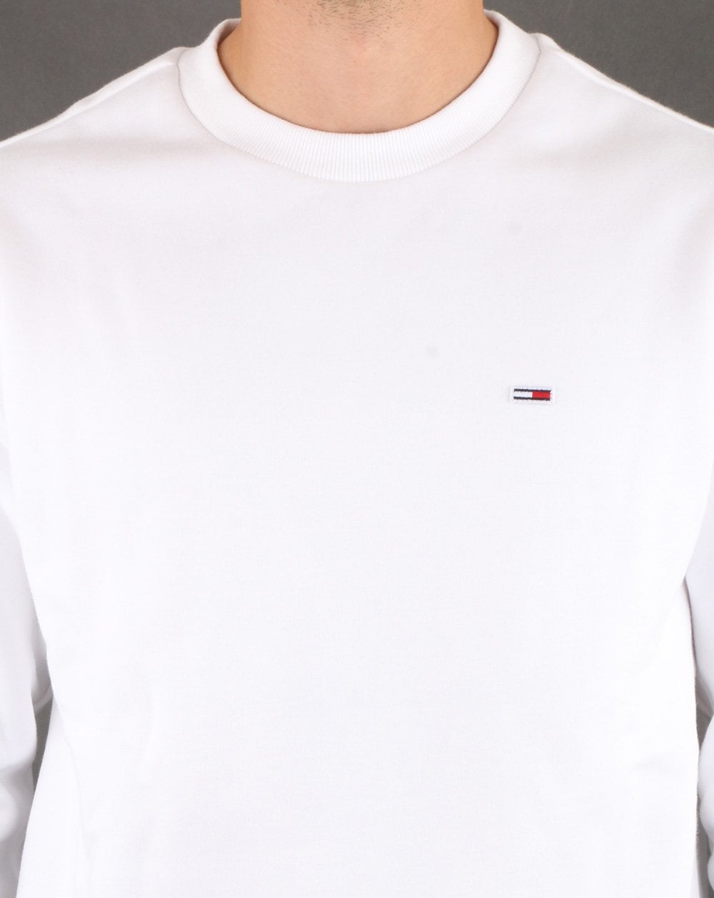 Tommy Hilfiger – Weißes Sweatshirt mit Rundhalsausschnitt