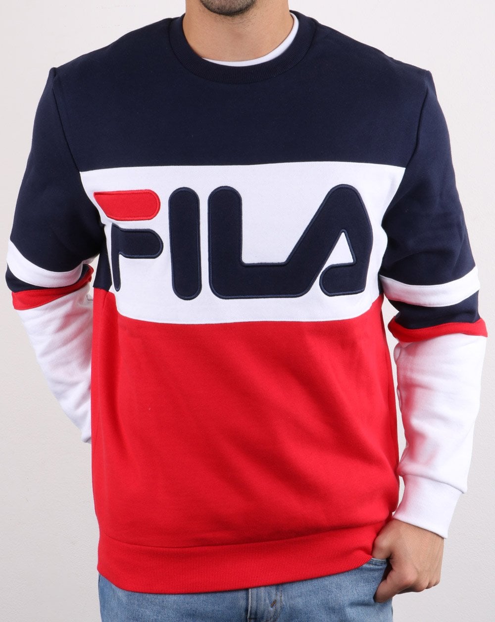 Fila Vintage Freddie Sweatshirt Rot/Marineblau/Weiß