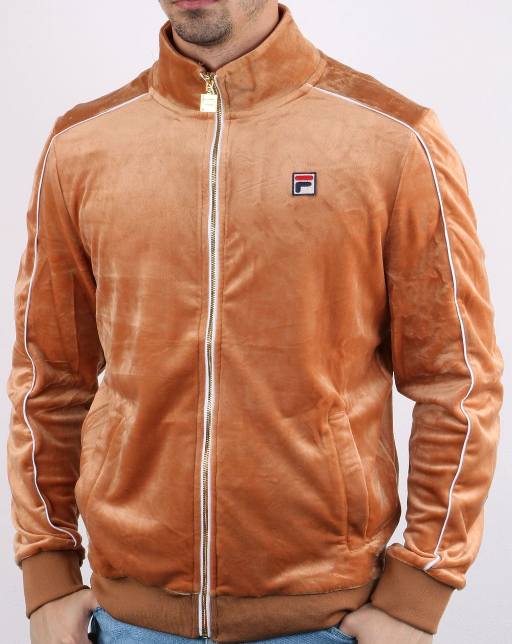 Fila Vintage Finest Velour Track Top Rostorange