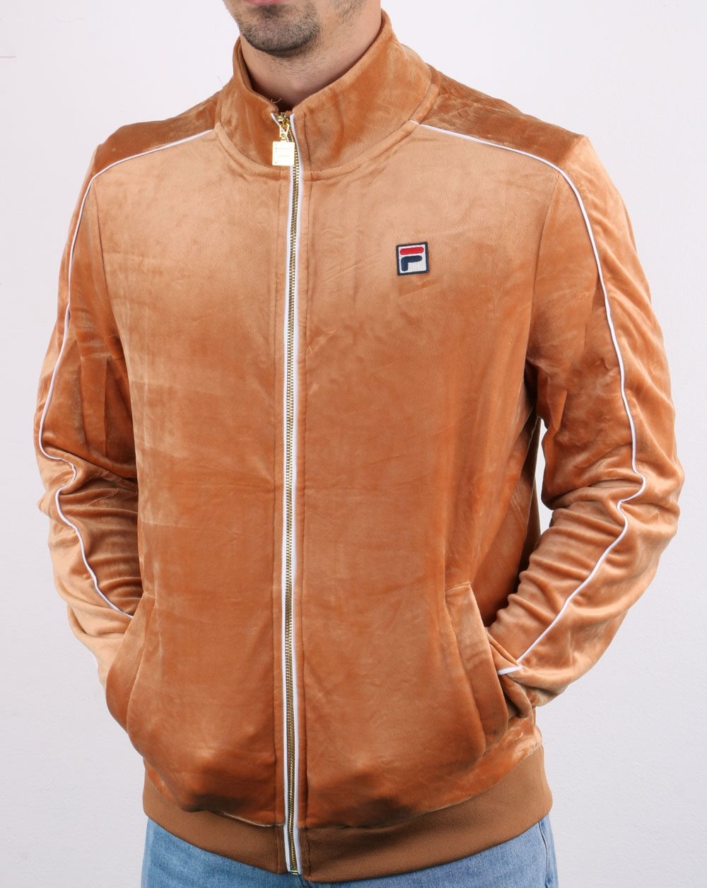 Fila Vintage Finest Velour Track Top Rostorange
