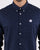 Pretty Green Horlock Long Sleeved Polka Dot Shirt Navy