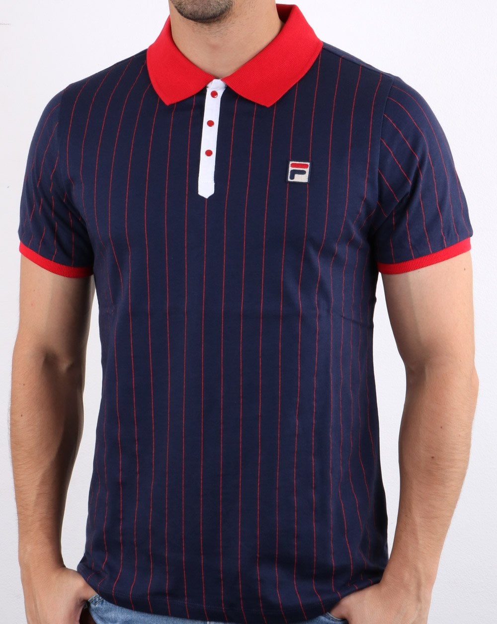 Fila Vintage Bb1 Poloshirt Marineblau/Weiß/Rot