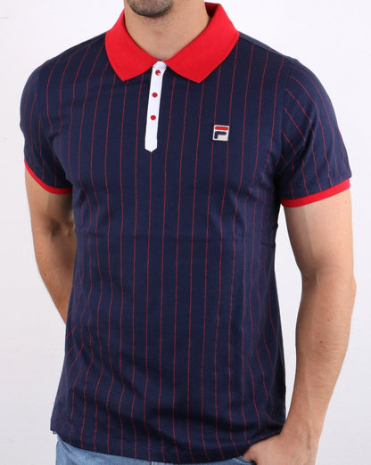 Fila Vintage Bb1 Poloshirt Marineblau/Weiß/Rot