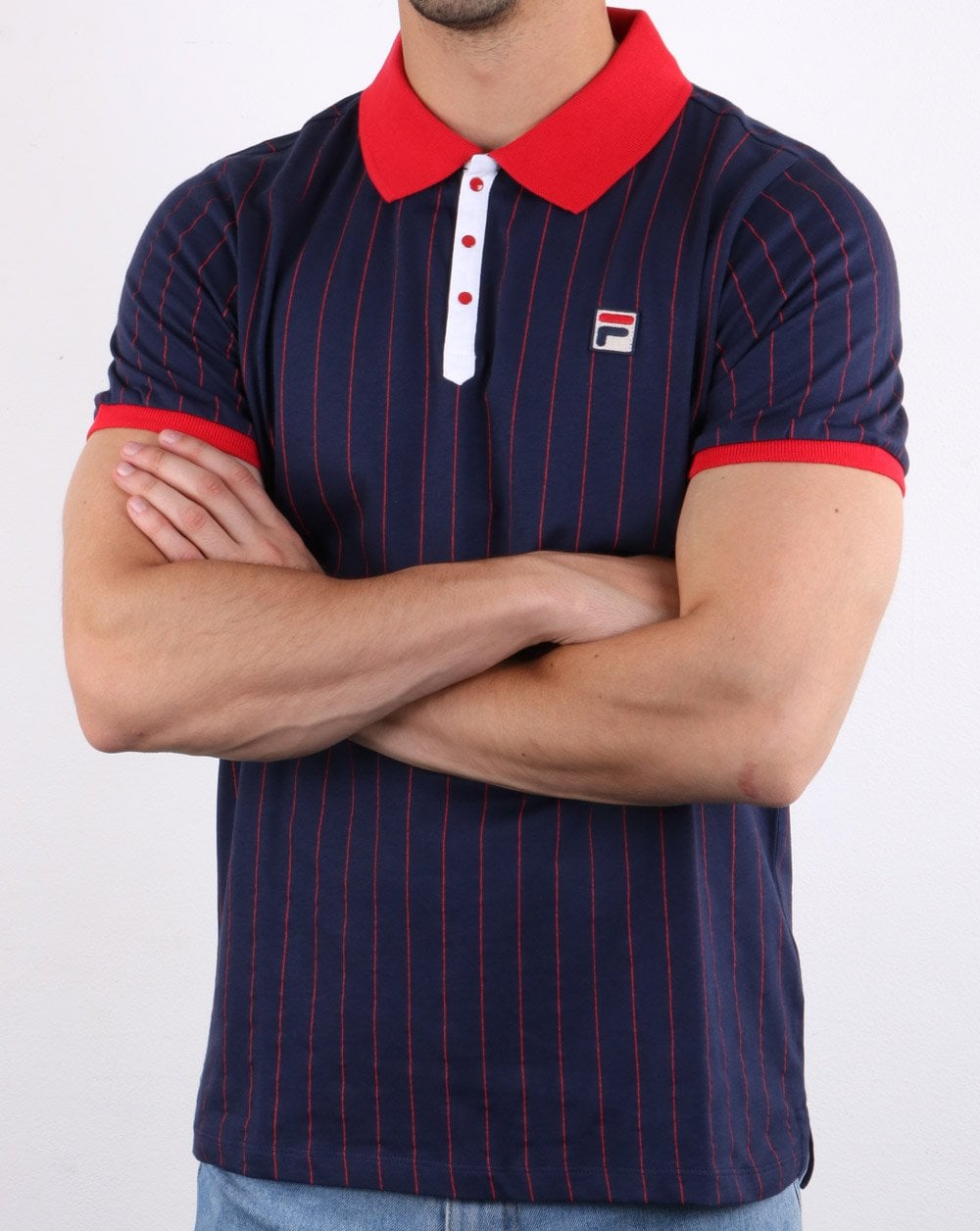 Fila Vintage Bb1 Polo Shirt Navy/white/red
