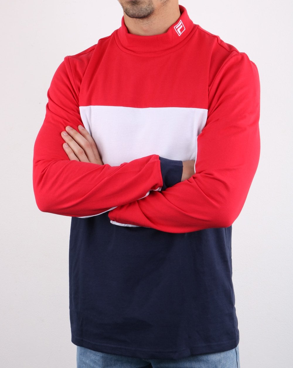Fila Vintage Matteo High Neck T Shirt Red