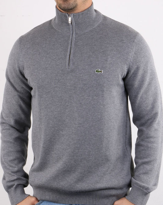 Lacoste Lacoste – Graues Pullover-Oberteil mit Reißverschluss