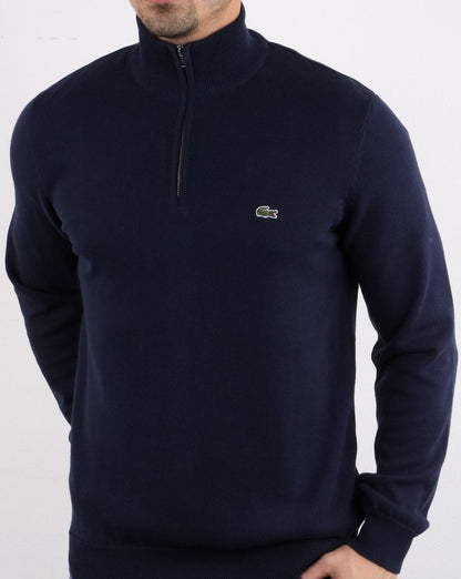 Lacoste – Pullover mit Reißverschluss in Marineblau