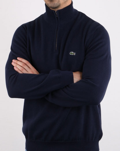 Lacoste – Pullover mit Reißverschluss in Marineblau