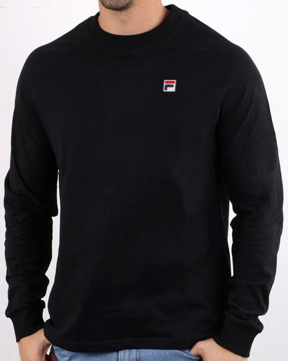Fila Vintage Langarm-T-Shirt Schwarz