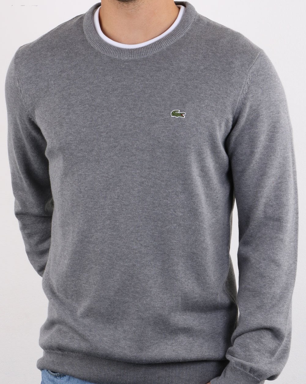 Lacoste Rundhalspullover Grau