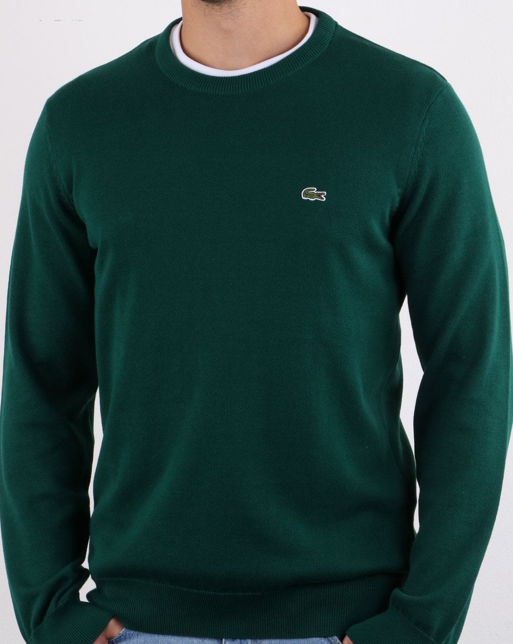 Lacoste Rundhalspullover Dunkelgrün