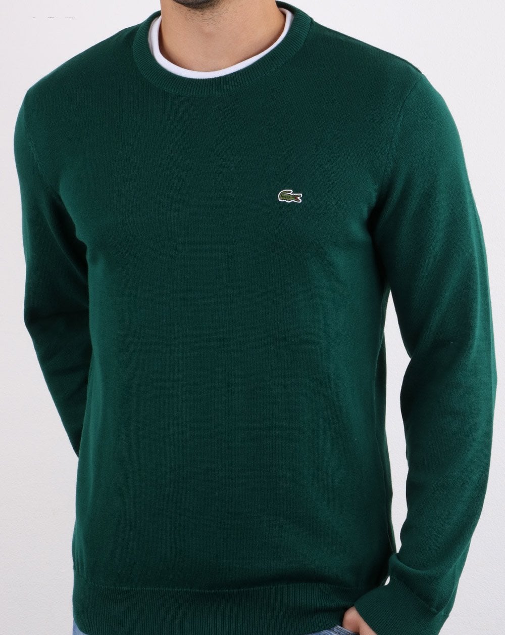 Lacoste Rundhalspullover Dunkelgrün