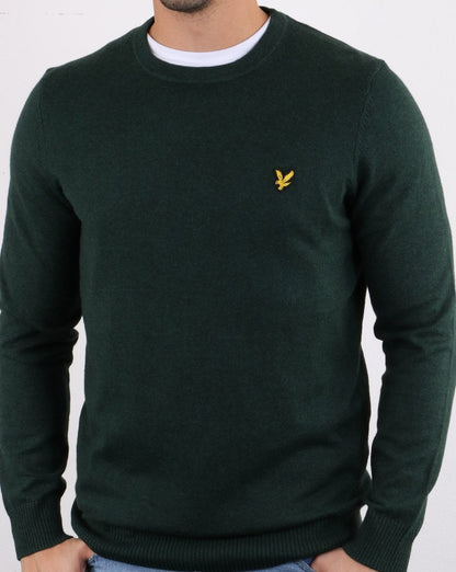 Lyle And Scott – Rundhalspullover aus Merinowolle in Jademeliert
