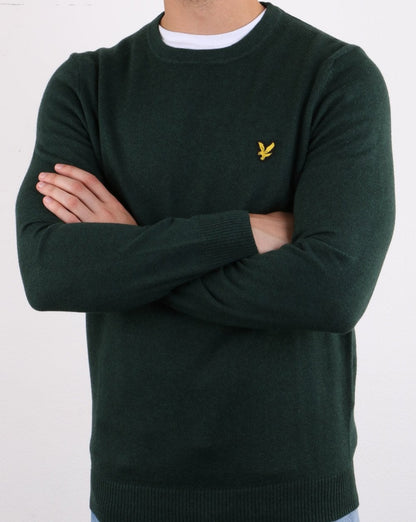 Lyle And Scott – Rundhalspullover aus Merinowolle in Jademeliert
